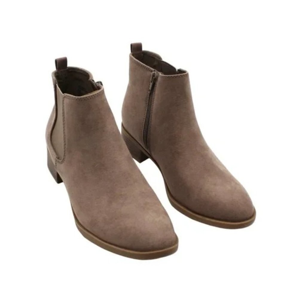 Women's Taupe Ankle Boots - Classic Side-Zip Chelsea Style